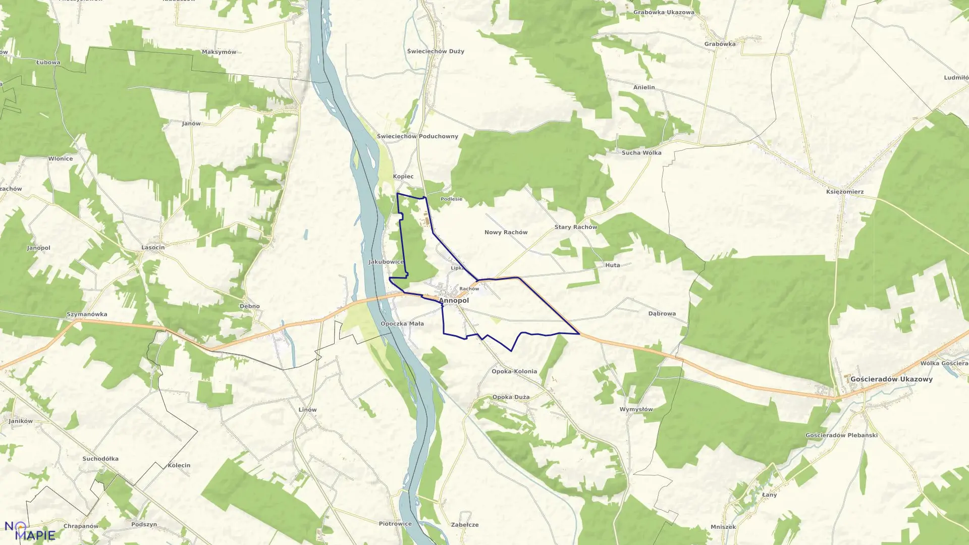 Mapa obrębu ANNOPOL w gminie Annopol