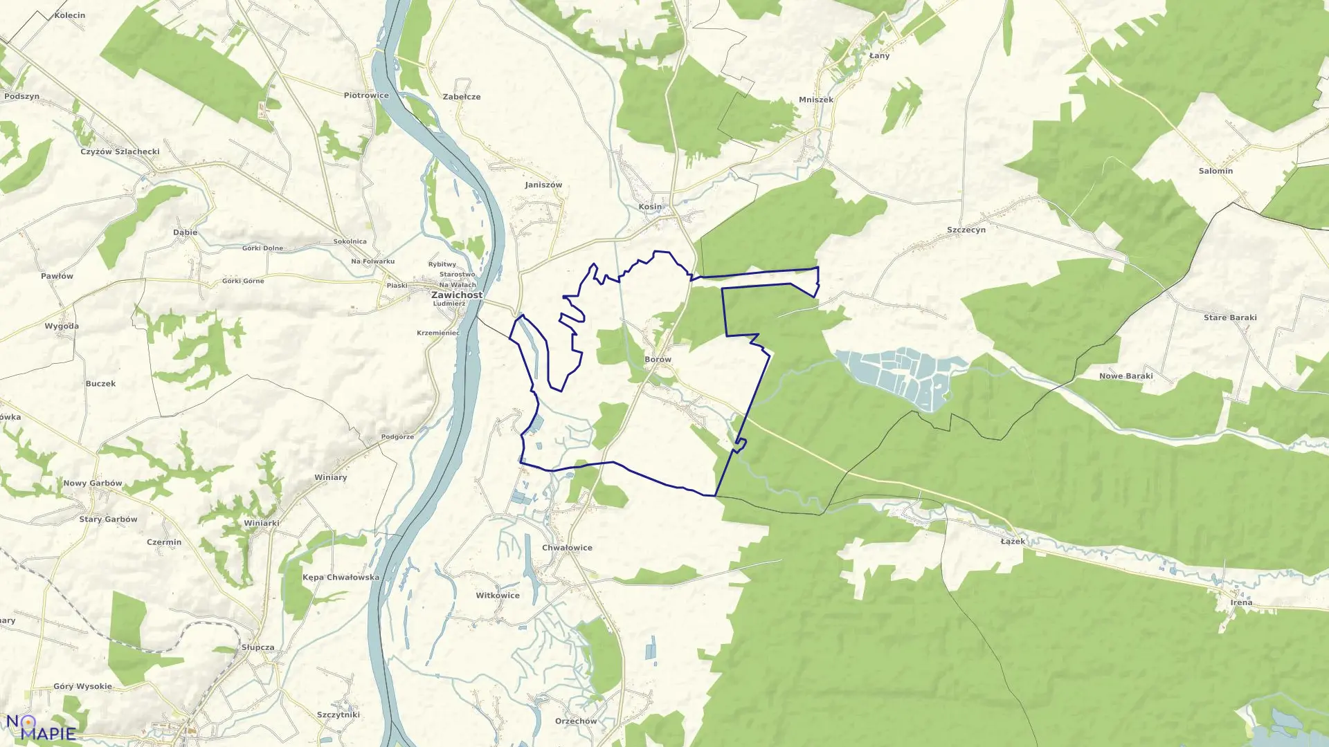 Mapa obrębu Borów w gminie Annopol