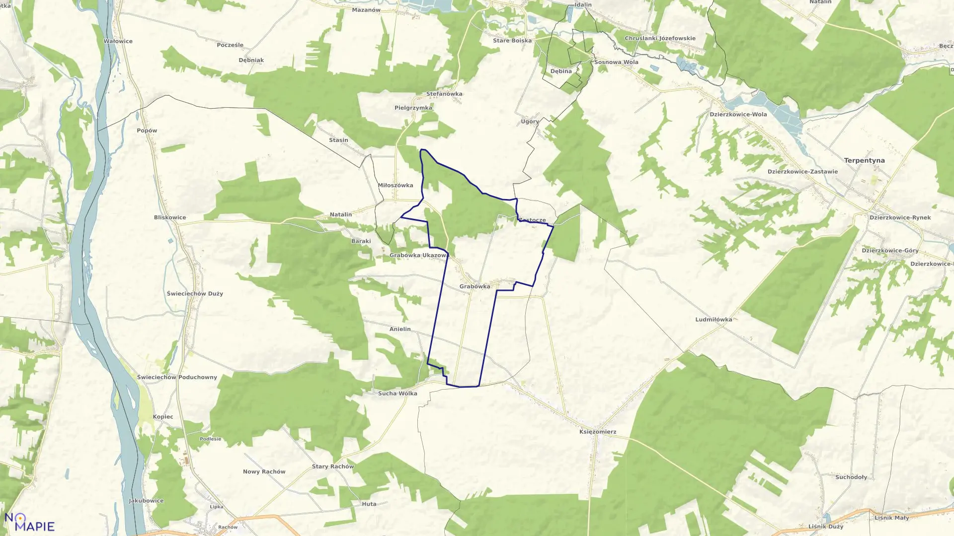 Mapa obrębu Grabówka w gminie Annopol