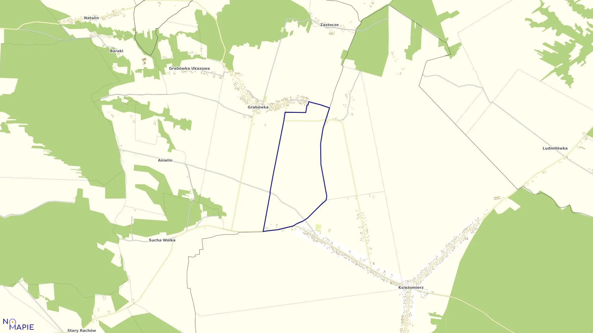 Mapa obrębu Grabówka Kolonia w gminie Annopol